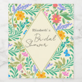 Honingbij, lieveheersbeestje, vlinder, libel & blo wijn etiket (Enkel label)