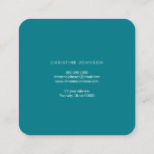 honingbij-logo op turquoise agaat vierkante visitekaartje (Achterkant)