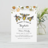 Honingbij mama naar bijendrieling Baby shower Kaart (Staand voorkant)