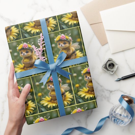 Honingbij met een mand van stuifmeel cadeaupapier (Geschenken)