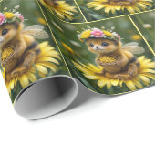 Honingbij met een mand van stuifmeel cadeaupapier (Rol Hoek)