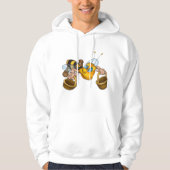 Honingbij met manden Leuke Drukke Bijen Illustrati Hoodie (Voorkant)
