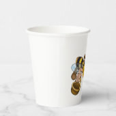 Honingbij met manden Leuke Drukke Bijen Illustrati Papieren Bekers (Rechts)