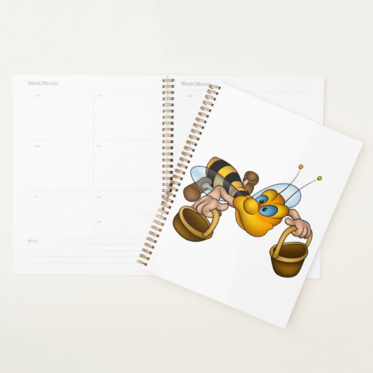 Honingbij met manden Leuke Drukke Bijen Illustrati Planner (Display)