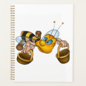 Honingbij met manden Leuke Drukke Bijen Illustrati Planner (Voorkant)
