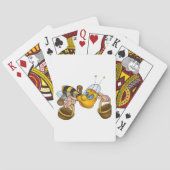 Honingbij met manden Leuke Drukke Bijen Illustrati Pokerkaarten (Achterkant)