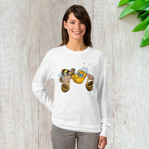 Honingbij met manden Leuke Drukke Bijen Illustrati T-shirt