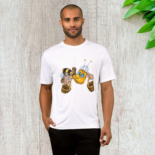 Honingbij met manden Leuke Drukke Bijen Illustrati T-shirt