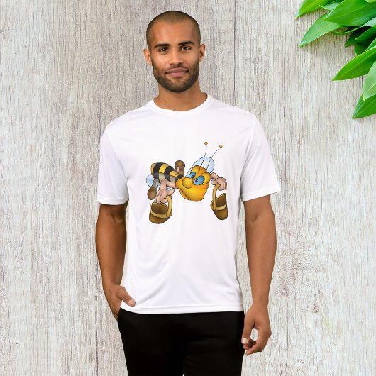 Honingbij met manden Leuke Drukke Bijen Illustrati T-shirt