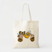 Honingbij met manden Leuke Drukke Bijen Illustrati Tote Bag (Voorkant)