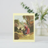  honingbij met meisje Briefkaart (Staand voorkant)