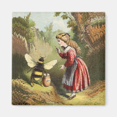  honingbij met meisjesmagneet magneet (Voorkant)