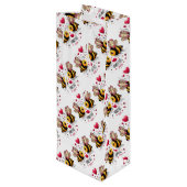 Honingbij Mine Honingbijen Valentijn Wijn Cadeautas (Achterkant Gekanteld)