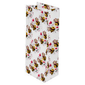 Honingbij Mine Honingbijen Valentijn Wijn Cadeautas (Voorkant Gekanteld)