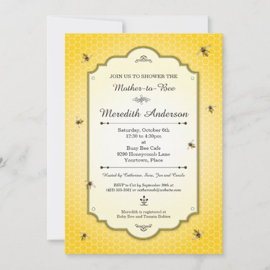 Honingbij Moeder aan Bijen Baby shower Kaart (Voorkant)