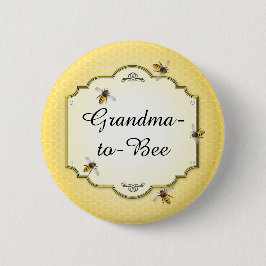Honingbij Moeder om bij Baby shower Rol Ronde Button 5,7 Cm
