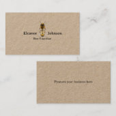 Honingbij op bruin papier imker honing producent visitekaartje (Voorkant / Achterkant)