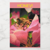 Honingbij op Crabapple bloesem Voedselcontainer Etiket (Enkel label)