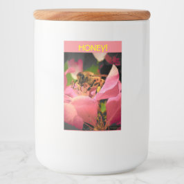 Honingbij op Crabapple bloesem Voedselcontainer Etiket