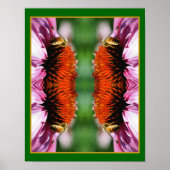 Honingbij op Echinacea Daisy Flower Abstract Poster (Voorkant)