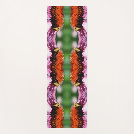 Honingbij op Echinacea Daisy Flower Abstract Yogamat (Voorkant)