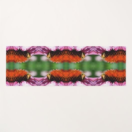 Honingbij op Echinacea Daisy Flower Abstract Yogamat (Voorkant (horizontaal))