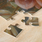 Honingbij op een perzik roze bloem legpuzzel (Zijkant)