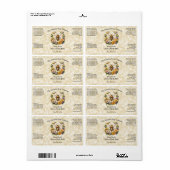 Honingbij op faux perkament papier cosmetica label (Full Sheet)