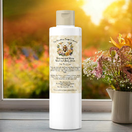 Honingbij op faux perkament papier cosmetica label wijn etiket