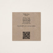 Honingbij op Kraft Paper w QR code Visitekaartjes (Achterkant)