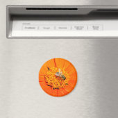 honingbij op oranje magneet (Insitu (Vaatwasser))
