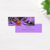 Honingbij op Paarse Aster Flower Mini Bladwijzer Mini Visitekaartjes (Bureau)