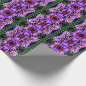 Honingbij op Paarse asterbloem Abstract Cadeaupapier (Hoek)