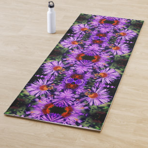 Honingbij op Paarse asterbloem Abstract Yogamat