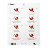 Honingbij op Roos Zakelijk Etiket (Full Sheet)