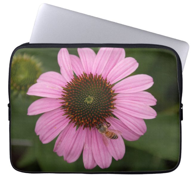 Honingbij op tuinbloem laptop sleeve (Voorkant)