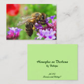 Honingbij op Verbena ATC Visitekaartje (Voorkant / Achterkant)