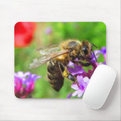 Honingbij op Verbena Muismat (Met muis)