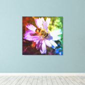 Honingbij op witlof bloem canvas afdruk (Insitu (Houten vloer))