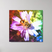 Honingbij op witlof bloem canvas afdruk (Voorkant)