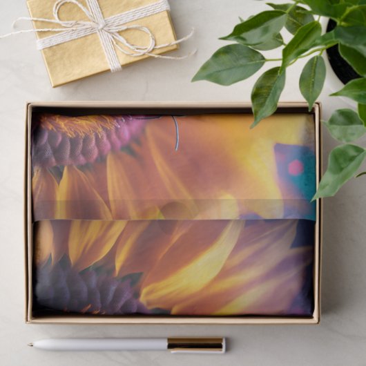 Honingbij op zonnebloem tissuepapier (Geschenk)