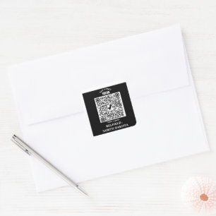 Honingbij   Oude Familienaam & Retouradres Vierkante Sticker