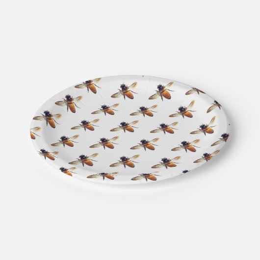 Honingbij Papieren Bordje (Gekanteld)