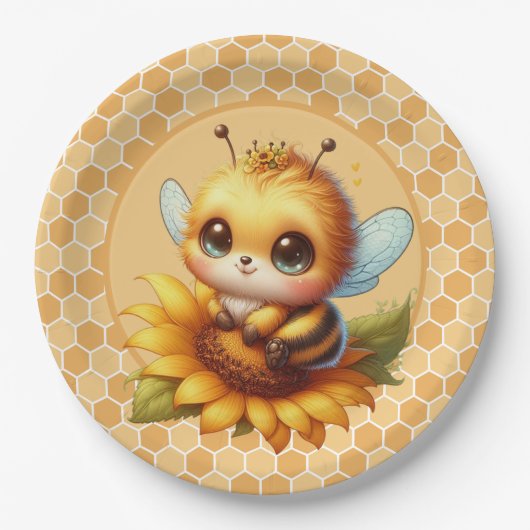 Honingbij Papieren Bordje (Voorkant)