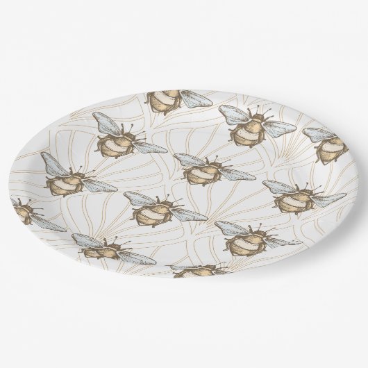  honingbij papieren bordje (Gekanteld)