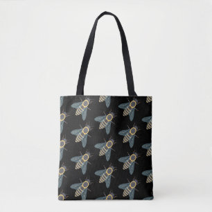Honingbij (patroon zwart) - Tote Bag