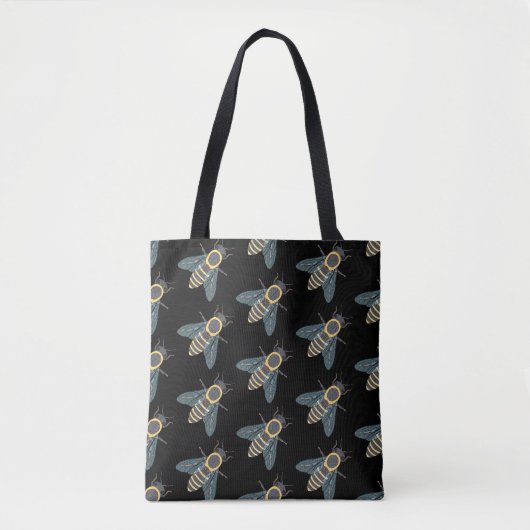 Honingbij (patroon zwart) - Tote Bag (Voorkant)