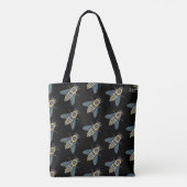 Honingbij (patroon zwart) - Tote Bag (Achterkant)