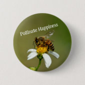 Honingbij Pollineren Geluk Fotografisch Ronde Button 5,7 Cm (Voorkant)