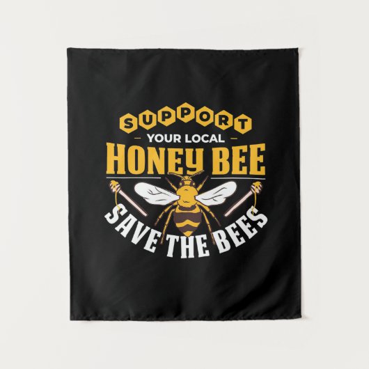 Honingbij Red De Bijen Wandkleed (Voorkant)